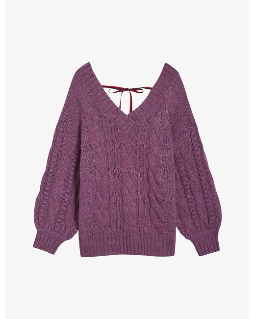 Ted Baker Gaiaa Cableknit Woolblend Jumper in Lilac (Purple) Lyst