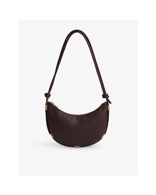 Reiss Brown Harriet Rope-Strap Leather Shoulder Bag