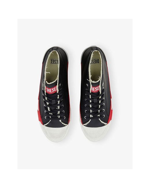 DIESEL Blue S-D-Verse Mid Faux-Leather Trainers for men