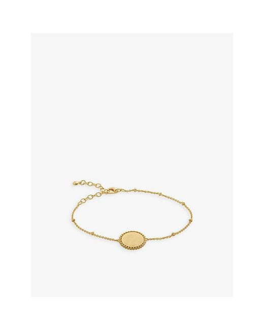 Monica Vinader White Deia Beaded-Chain 18Ct-Plated Vermeil Sterling- Pendant Bracelet