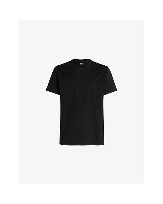 Boggi Black Crewneck Short-Sleeve Pima Cotton T-Shirt for men