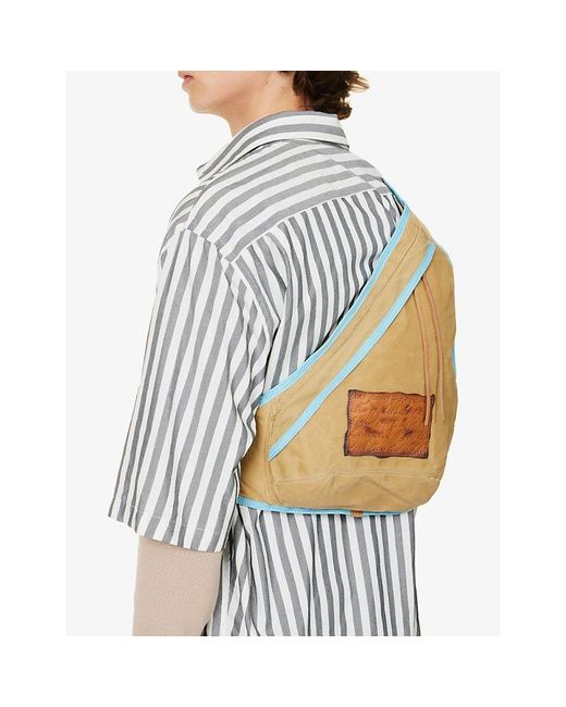 Acne Multicolor Brand-patch Cotton-canvas Cross-body Bag for men