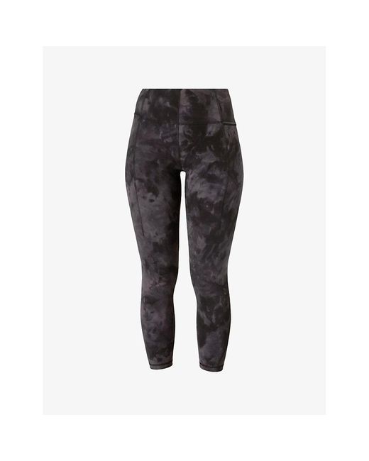 Sweaty Betty Black Super Soft Graphic-Print Stretch-Jersey Yoga Leggings