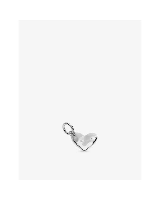 Monica Vinader White Gp Heart Sterling- Pendant Charm