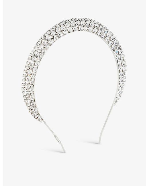 Lelet White Halo -plated Stainless Steel And Swarovski Crystal Headband