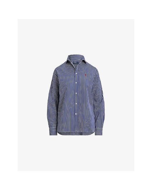 Polo Ralph Lauren Blue Striped Oxford Cotton Shirt
