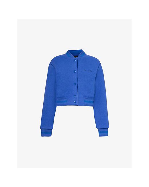 Givenchy Blue Logo-embroidered Padded Wool Jacket
