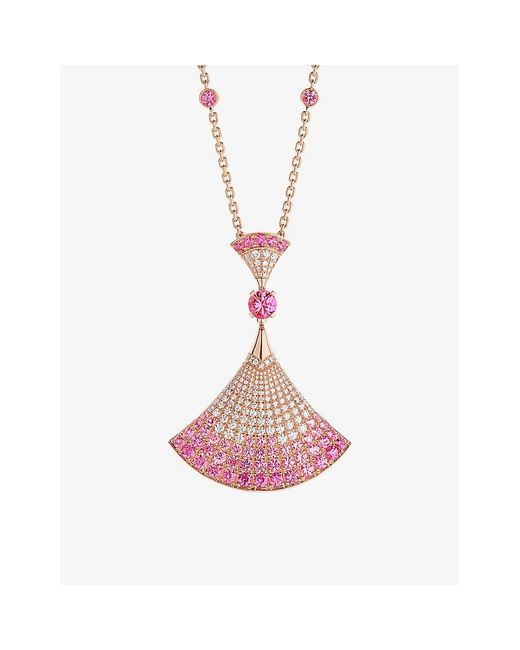 BVLGARI Divas' Dream 18ct Rose-gold, 3.53ct Pink Sapphire And 1.01ct Diamond Pendant Necklace