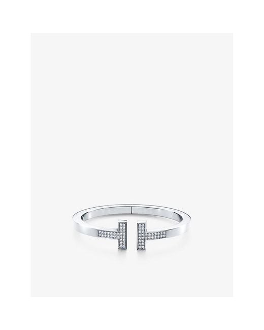 Tiffany & Co White Tiffany T Pavé-Set 18Ct- And 0.74Ct Brilliant-Cut Diamond Bracelet