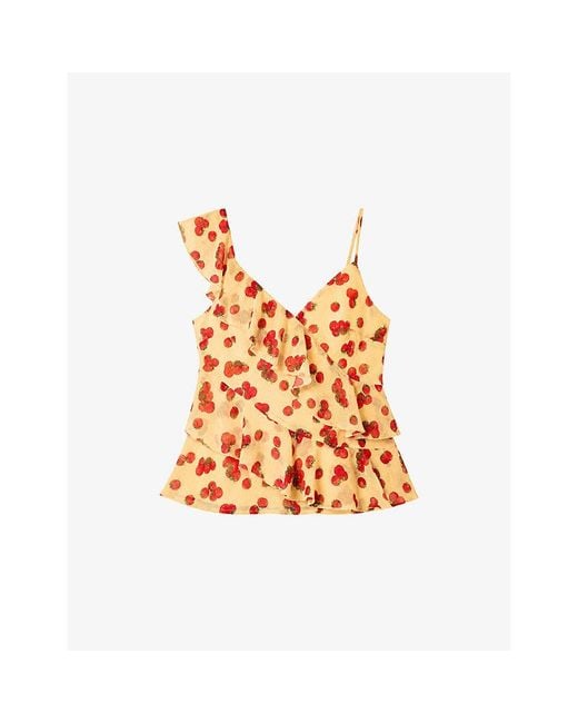 OMNES Orange Francie Chiffon Top
