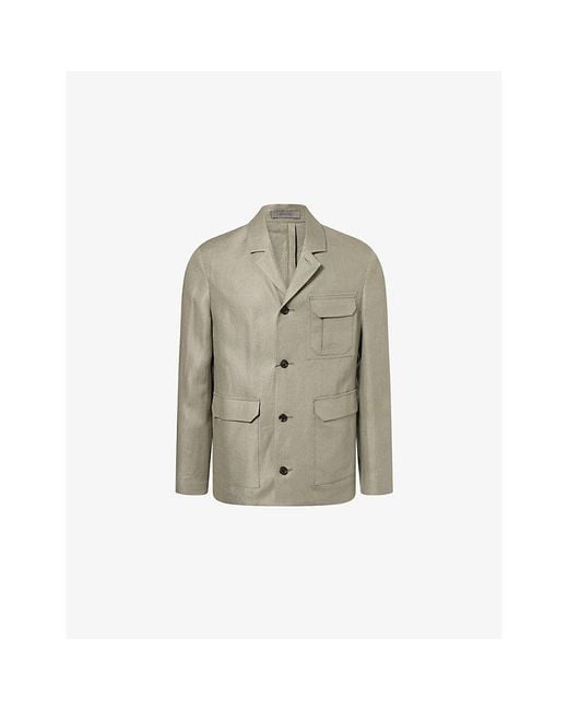 Corneliani Gray Patch-Pocket Cotton Jacket for men