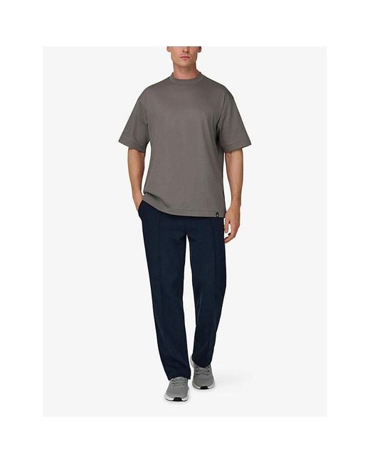 Boggi Blue Scuba Piqué Tailored Cotton-Blend Trousers for men