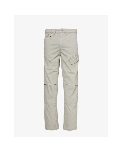 Belstaff Gray Dalesman Brand-patch Straight-rise Regular-fit Cotton Trousers for men