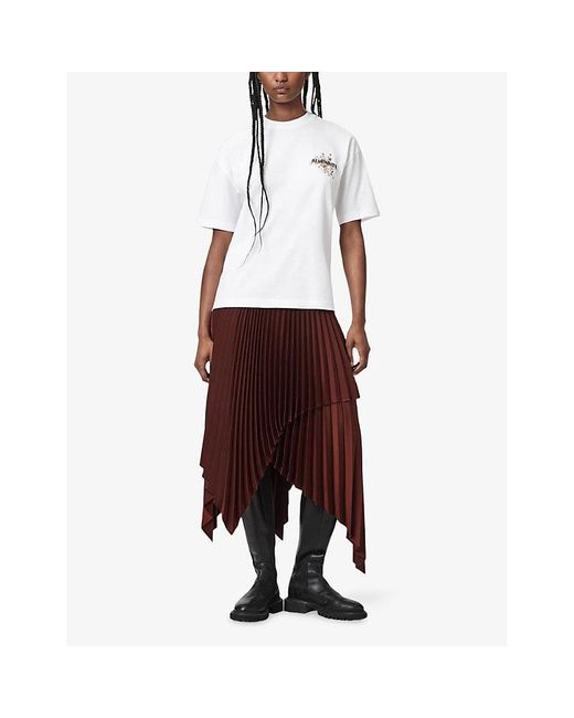 AllSaints White Valen Etta Graphic-Print Cotton T-Shirt