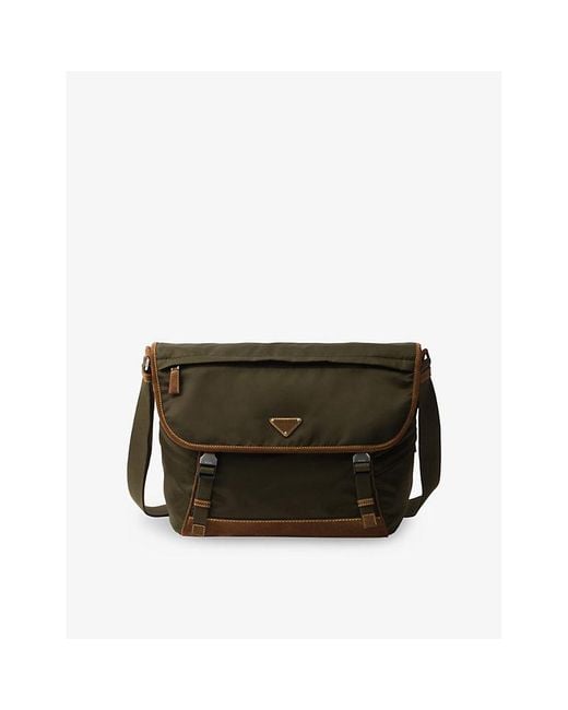 Prada Black Re-Nylon Nylon And Leather Shoulder Bag for men