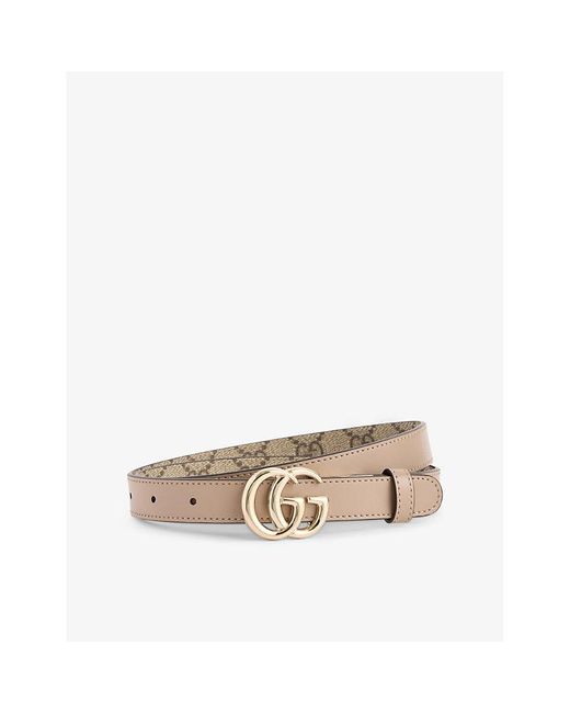 Gucci Multicolor Gg Marmont Reversible Canvas And Leather Belt