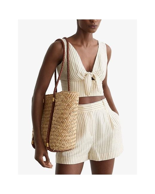 Reiss Metallic Rubina Woven Tote Bag