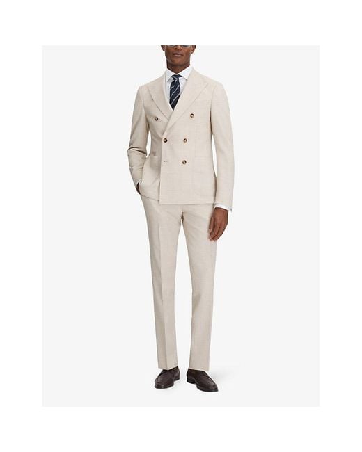 Reiss White Belmont Slim-Fit Stretch Woven-Blend Blazer for men