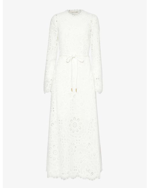 Zimmermann White Ottie Cotton Maxi Dress
