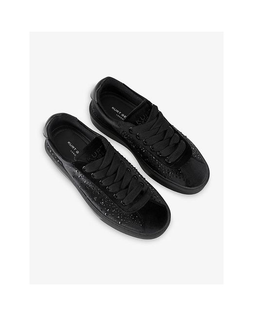 Kurt Geiger Black Albion Retro Velvet Trainers for men