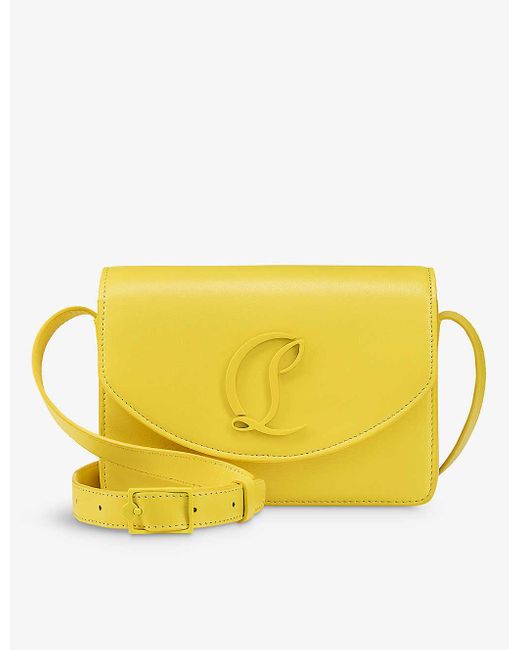 Christian Louboutin Yellow Loubi54 Small Leather Crossbody Bag