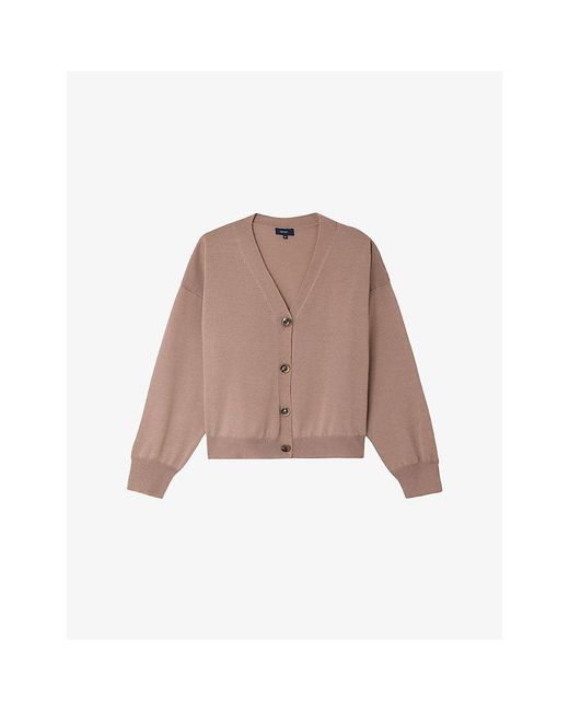 Soeur Brown Idem Relaxed-Fit Wool Cardigan