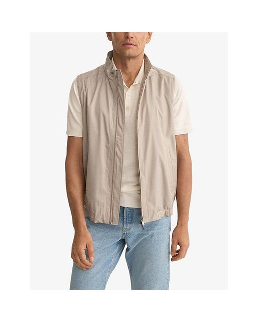 Eton of Sweden Natural Short-Sleeve Fine-Knit Cotton And Linen Polo Shirt for men