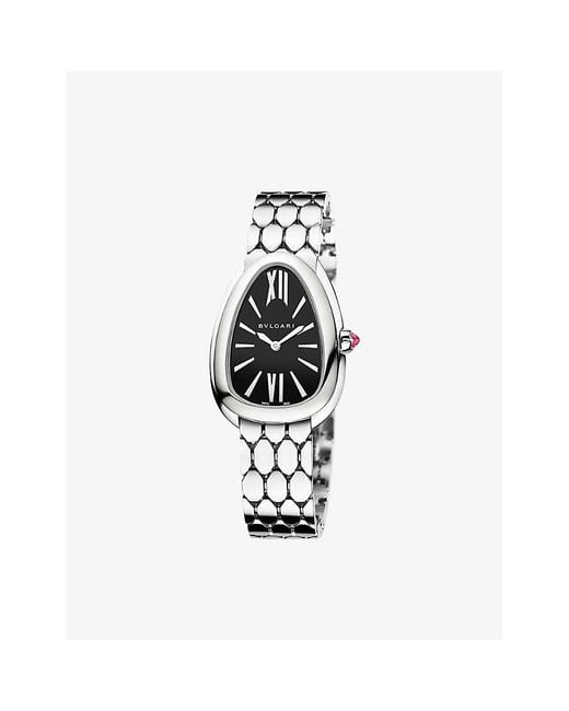 BVLGARI White Serpenti Seduttori Stainless-Steel Quartz Watch
