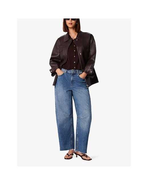 Whistles Blue Authentic Raw-Hem Barrel Jeans