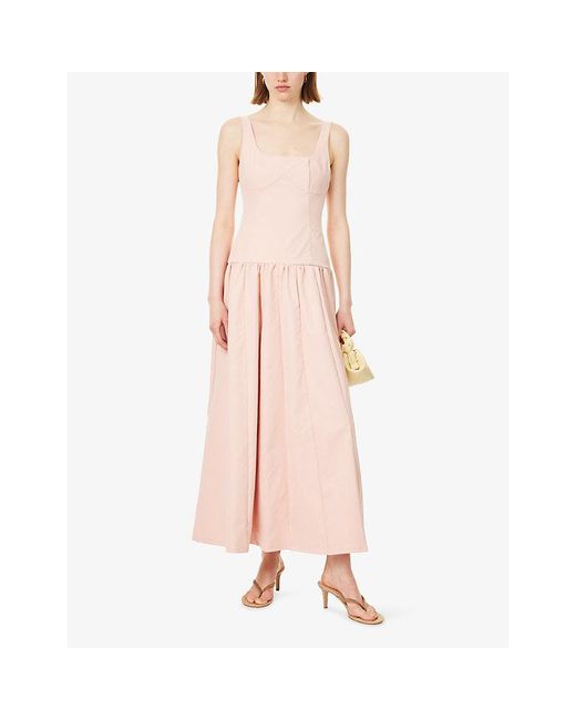 Pretty Lavish Pink Bronte Scoop Neck Woven Maxi Dress