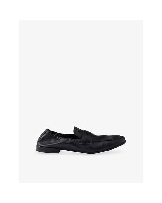 Prada Blue Shuffle Antiqued Leather Loafers