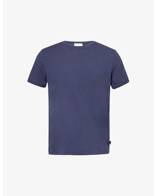 7 For All Mankind Blue Featherweight Short-sleeve Cotton T-shirt X for men
