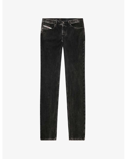 DIESEL Black 03 D-finitive Tapered-leg Cotton-blend Jeans for men