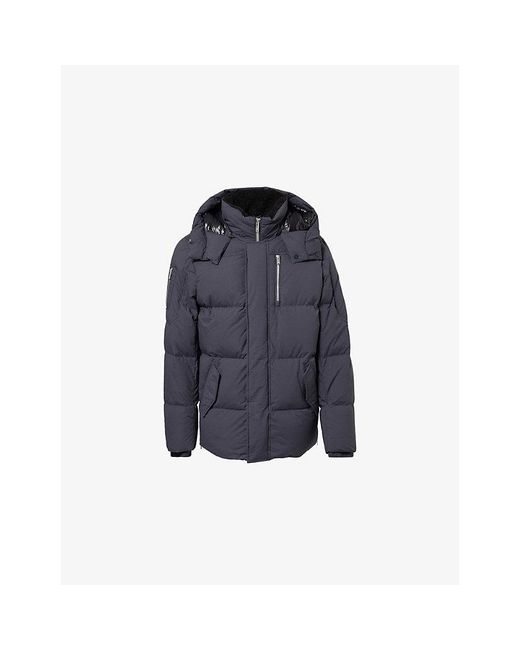 Moose Knuckles Blue Everest 3Q Puffer Hooded Woven-Down Jacket for men