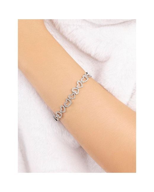 Apm Monaco White Heart Sterling- And Cubic Zirconia Bracelet