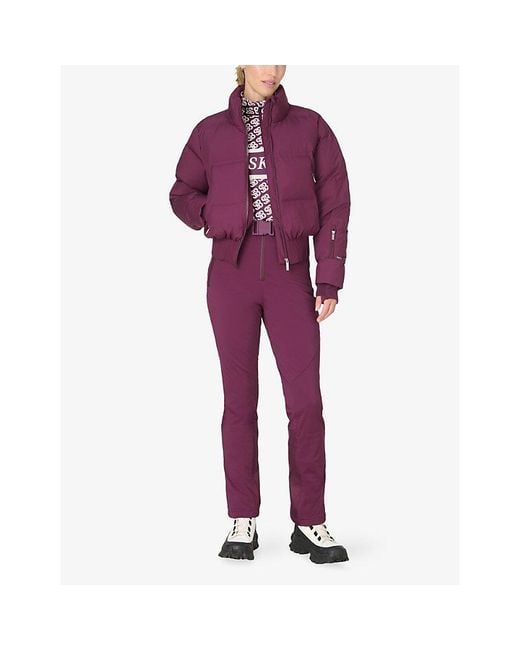 Sweaty Betty Purple Power High-Rise Sculpting Stretch-Jersey Salopettes