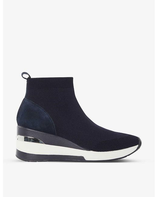 navy high top trainers womens