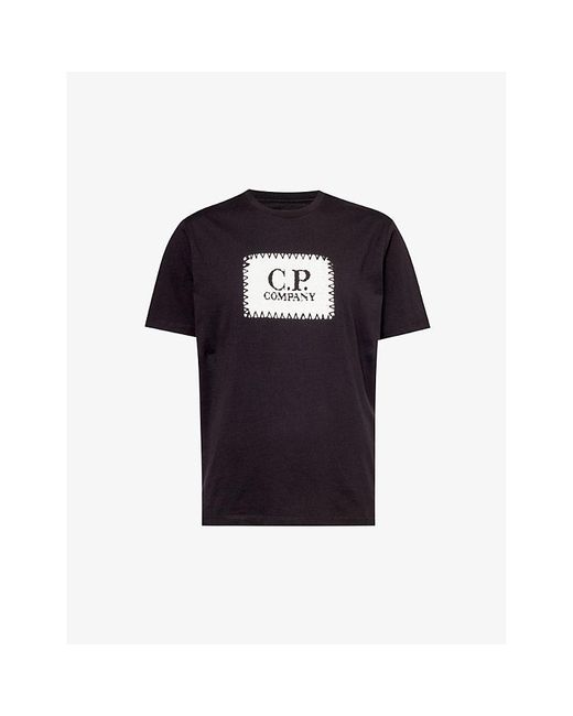 C P Company Black Logo-print Crewneck Cotton-jersey T-shirt X for men