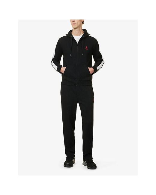 Polo Ralph Lauren Black Logo-embroidered Cotton And Recycled-polyester-blend Hoody X for men