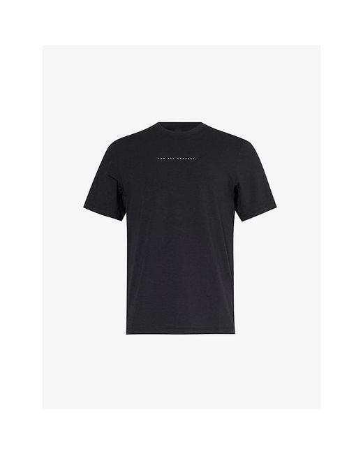 lululemon athletica Black Zeroed In Brand-print Stretch Cotton-blend T-shirt for men
