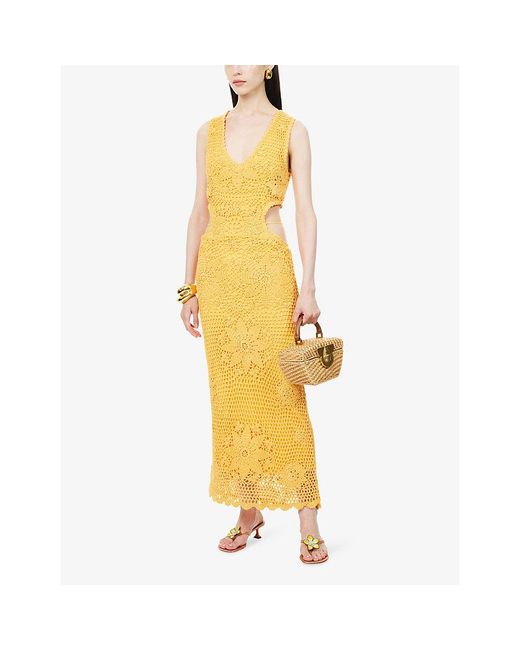 Jonathan Simkhai Metallic Lyla Crochet Cotton Midi Dress