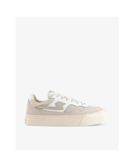 Stepney Workers Club White Pearl S Strike Suede And Mesh Low-top Trainers for men