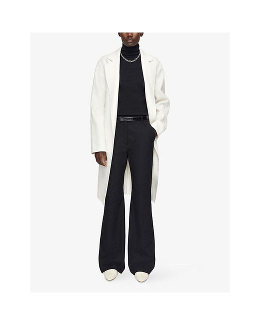 Joseph Black Tafira Flared-Leg Stretch-Woven Trousers