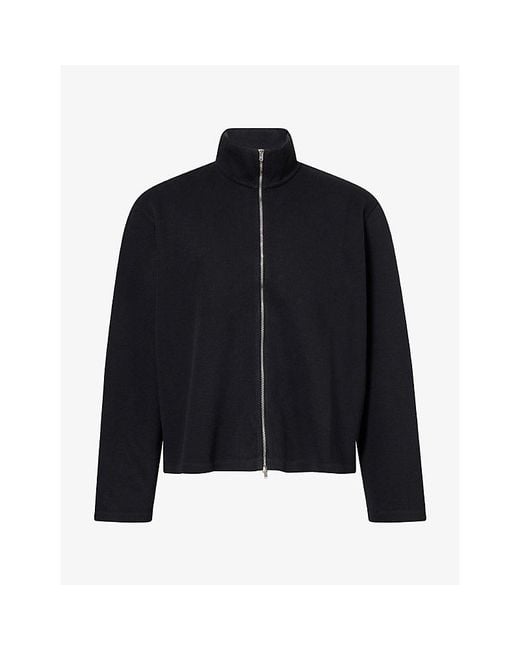 Our Legacy Black Shrunken Funnel-Neck Cotton Sweatshirt for men