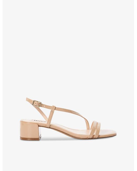 Dune Natural Maryanna Cross-strap Faux-leather Heeled Sandals