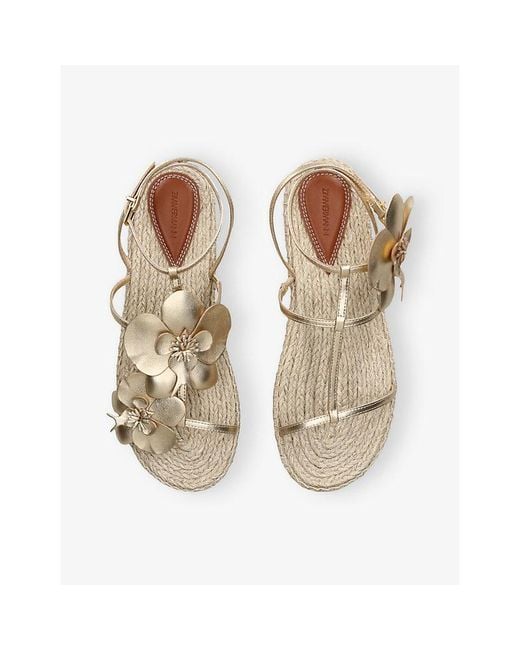 Zimmermann Natural Orchid Leather Espadrille Sandals