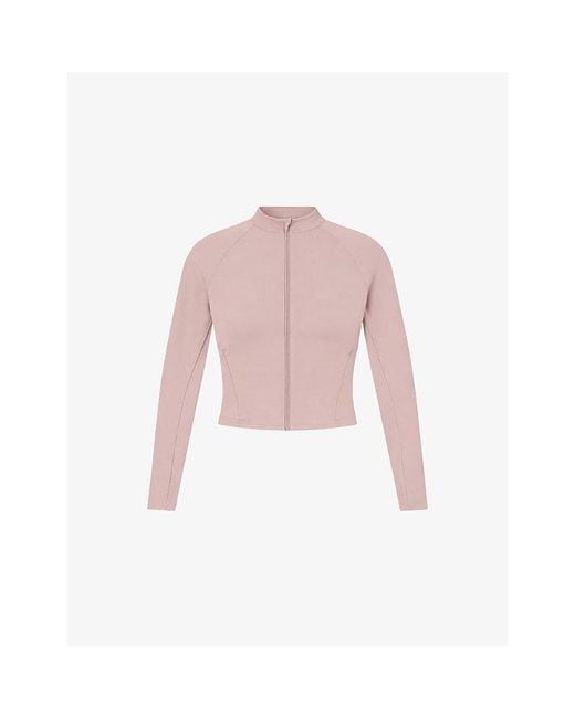 NikeSKIMS Pink Matte Mock-Neck Full Zip Jacket