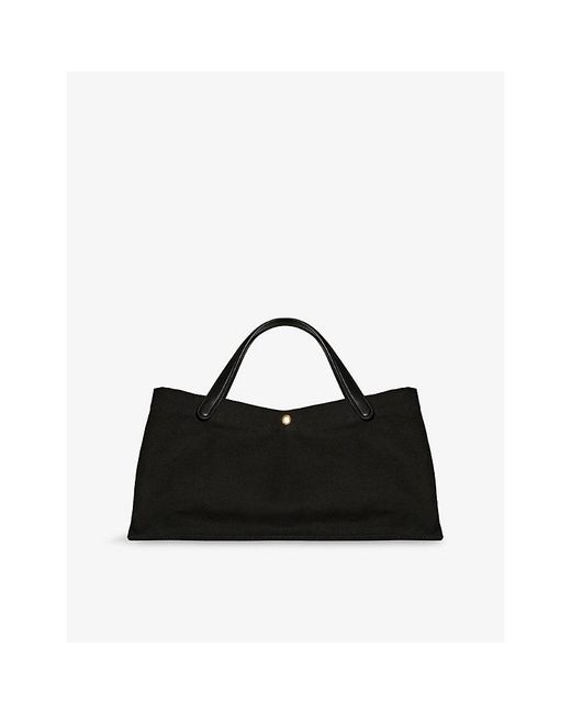 The Row Black Idaho Cotton-Twill Tote Bag