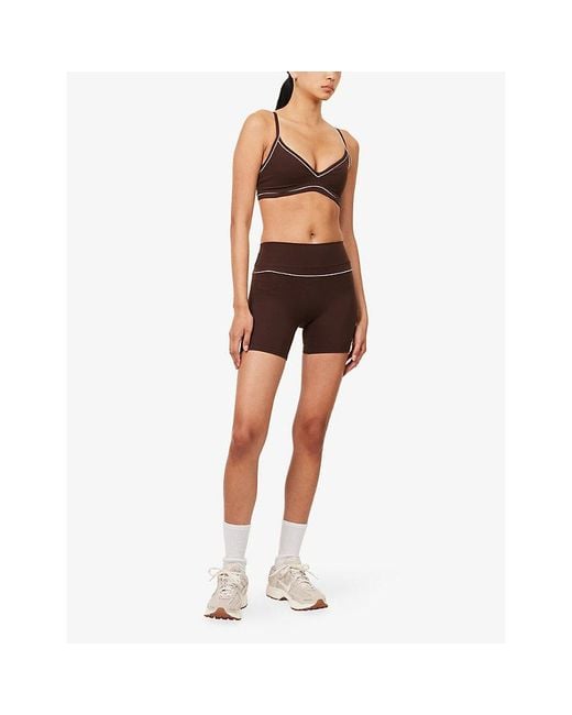 WE Are Tala Brown Dayflex Contrast Sweetheart Shorts