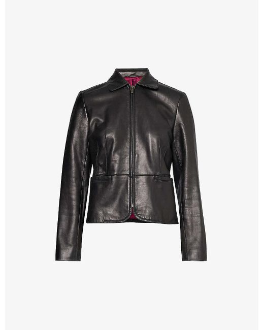 Reformation Black Ref Vintage Leather Jacket